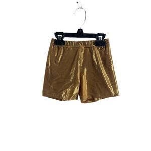 *Unbranded Girls' Gold Metallic Pull-On Shorts Youth Size Medium